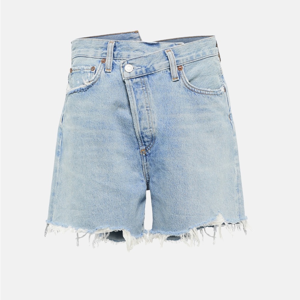 AGOLDE Criss Cross high-rise denim shorts
